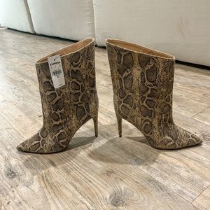 Express Snakeskin Heeled Boot | Size 8.5